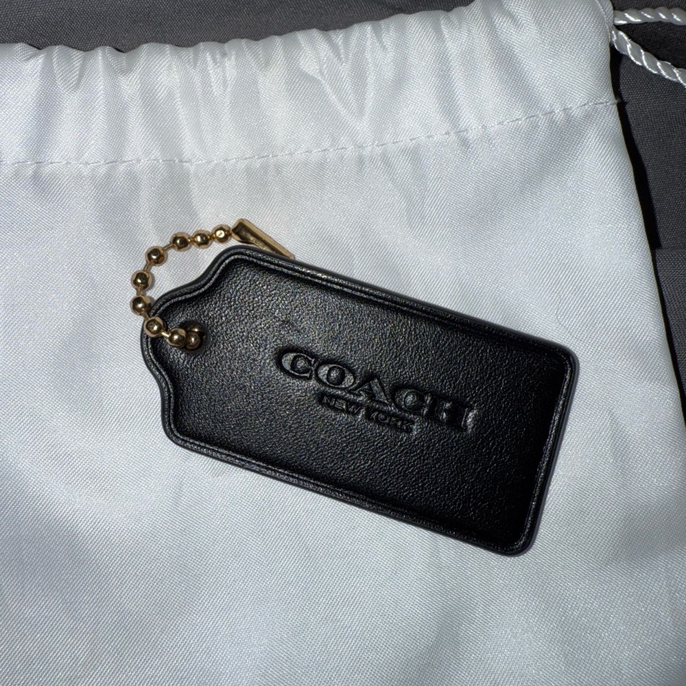 Coach Black Leather hangtag